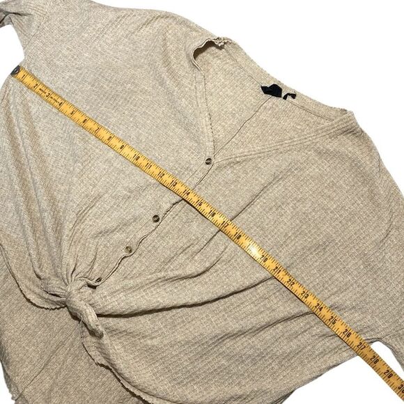 URBAN OUTFITTERS JoJo Thermal Tie Front Waffle Weave Top - Picture 6 of 8